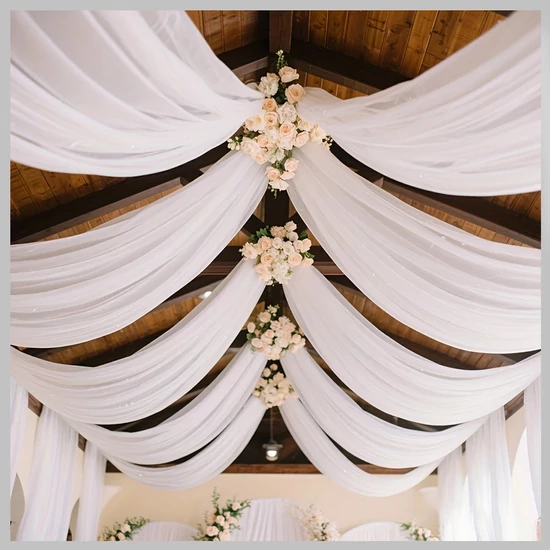 Fehér Esküvői dekoráció 6 részes 75 x 300 cm méretben BR2852786-3