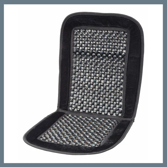 Gyöngyös ülésvédő párna szegéllyel – fekete, 93 × 44 cm 04108