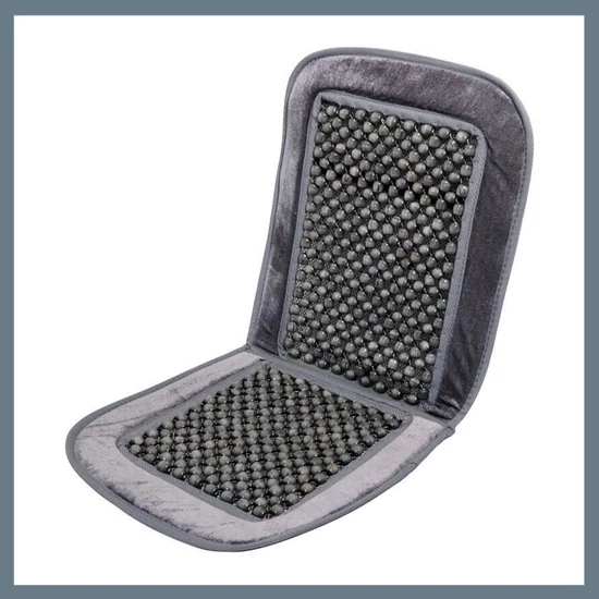 Gyöngyös ülésvédő párna szegéllyel – szürke, 93 × 44 cm 04109