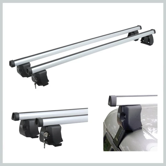 DIH zárható tetőcsomagtartó keresztrúd szett – fekete, Škoda Octavia II / Octavia II Facelift Liftback típushoz 02321