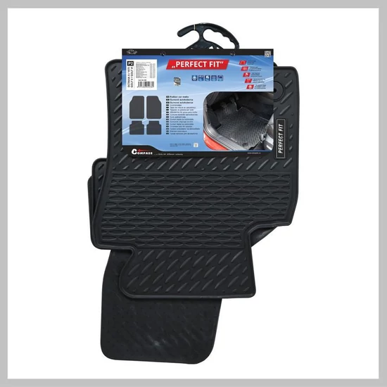 Tökéletesen illeszkedő autós gumiszőnyegek P2 rögzítéssel, 4 db – 04238