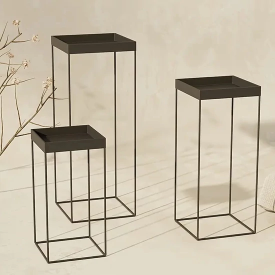 3 darabos európai stílusú desszertállvány készlet – fekete VP2888963-2