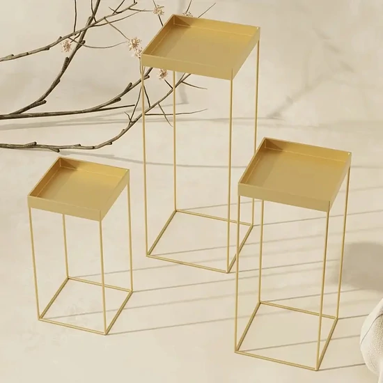 3 darabos európai stílusú desszertállvány készlet – elegáns arany VP2888963