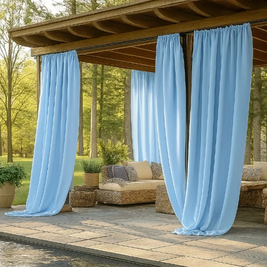 Fényáteresztő függöny kék 2 db 132x215 QB1096473-vk132215