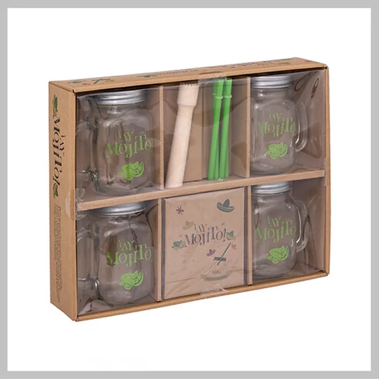 5 részes Mojito Bögre Készlet – Üveg poharakkal és kiegészítőkkel 152002