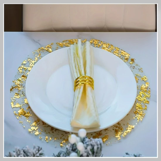 100 db Luxus Arany Fólia Hálós Tányéralátét BY230634