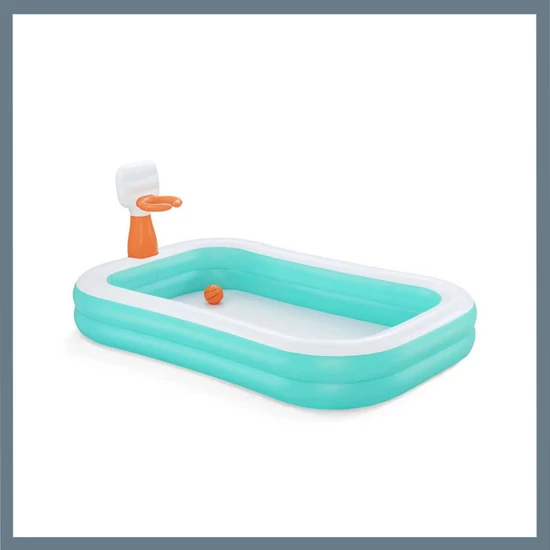 Bestway felfújható medence kosárpalánkkal – 251 x 168 x 102 cm BW211