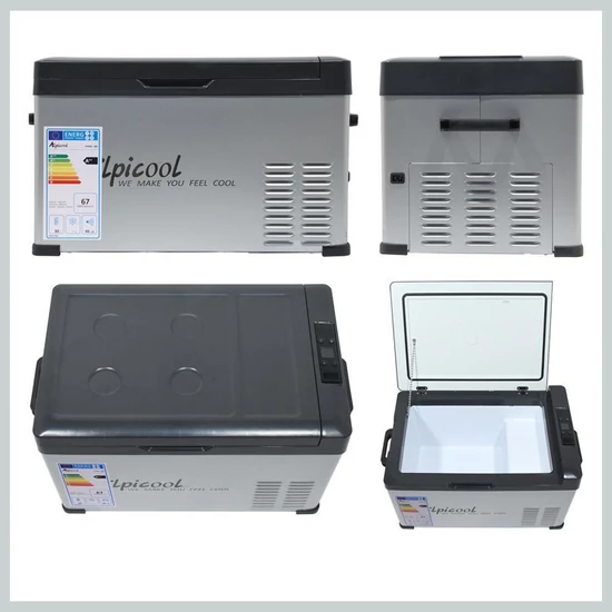 Kompresszoros autós hűtő – GREY 30L, 12/24V és 230V, -18 °C 07094