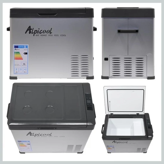 Kompresszoros autós hűtő – GREY 50L, 12/24V és 230V, -18 °C 07096