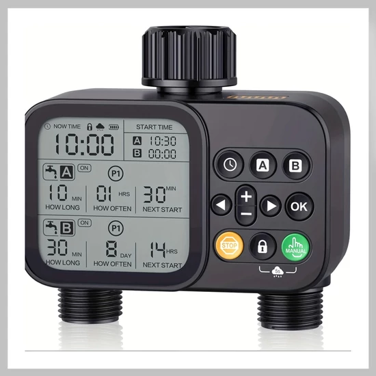 Kerti öntöző időzítő – 2 zónás, esőérzékelő ED2309221