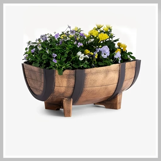 Időjárásálló műanyag kerti ágyás – rusztikus hatás 30 × 42 cm MQ2442676