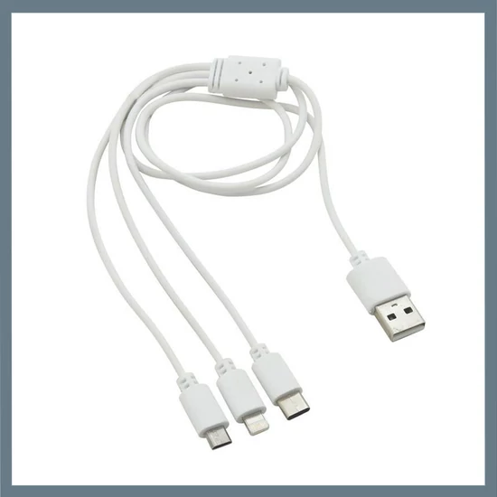 3 az 1-ben USB töltőkábel – micro USB / USB-C / Lightning csatlakozókkal 07705