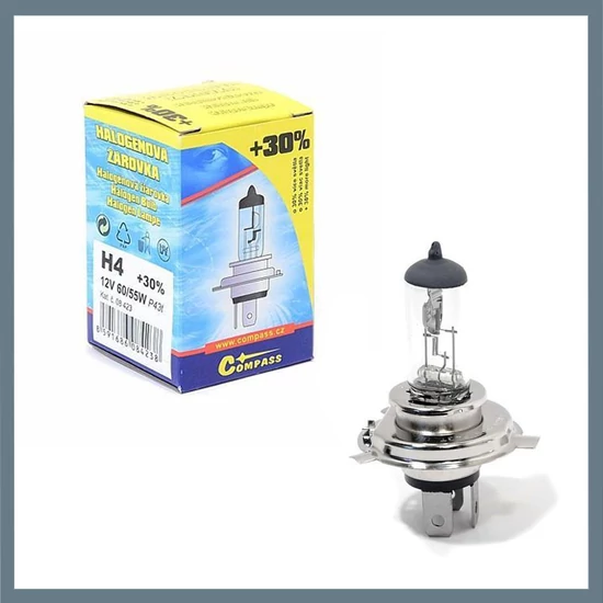 Halogén autóizzó +30% - 12V H4 60/55W P43t 08423