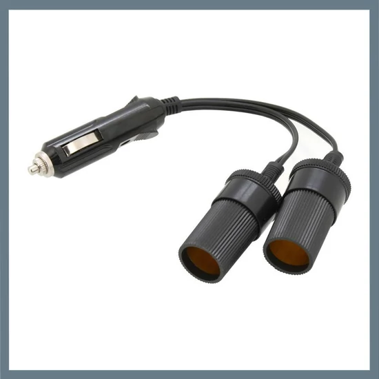 Autós szivargyújtó elosztó – 12/24V, 2 aljzattal, kábeles kivitel 07415