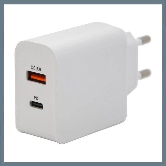 Gyorstöltő hálózati adapter – USB-A / USB-C 18W 230V 07430