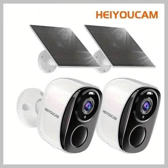 HEIYOUCAM 2 db Napelemes Vezeték Nélküli Kültéri Biztonsági Kamera BV137826