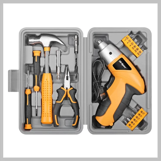 Kompakt 3.6V-os Elektromos Szerszámkészlet Tárolódobozzal Sárga LR666726-S