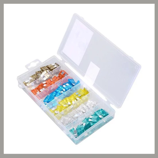 Színes Autós Mini Lapátbiztosíték Készlet – 120 Darabos, Tárolódobozban 07527