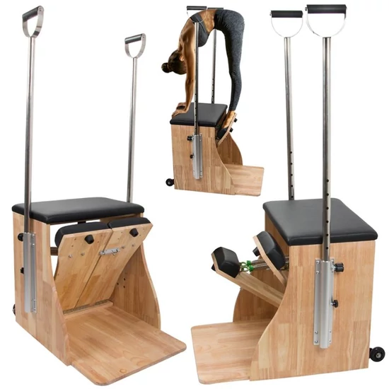 Professzionális Pilates szék (Wunda Chair) – fa szerkezettel és állítható kapaszkodóval 14459