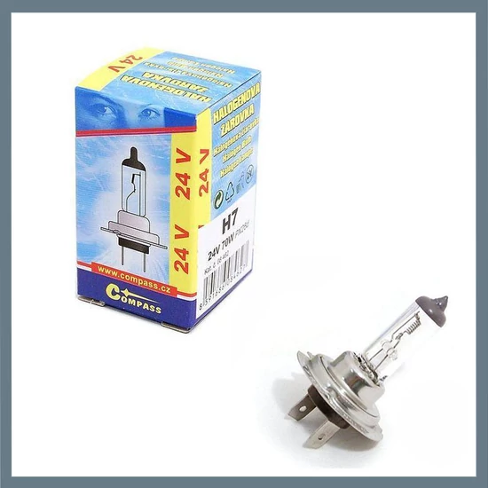 H7 24V 70W PX26d halogén autóizzó – UV szűrővel 08462