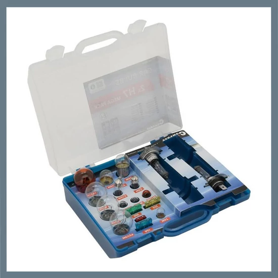 MEGA H7 + H7 autóizzó és biztosíték készlet – zárható dobozban 08518