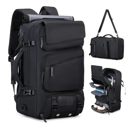 Multifunkciós 5in1 utazó hátizsák fekete MY1802037-f