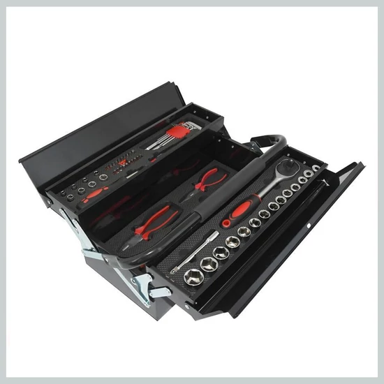 63 részes szerszámkészlet fém tárolódobozban – METAL 09467