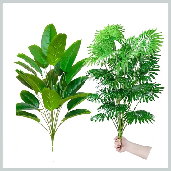 Műnövény szett – 2 db extra magas trópusi levélcsokor (83 cm, 48 levél) PJ2686249 