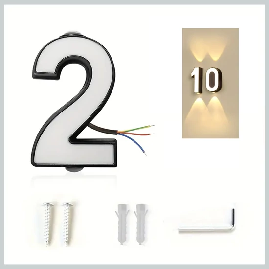 Vízálló világító házszám 