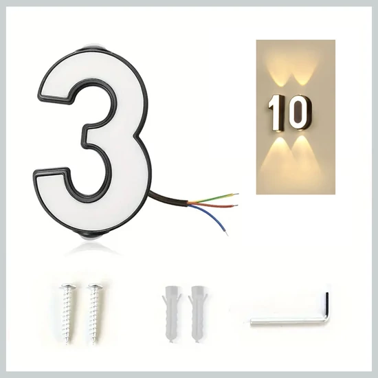 Vízálló világító házszám 