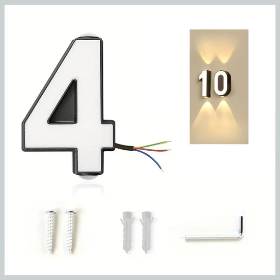 Vízálló világító házszám 