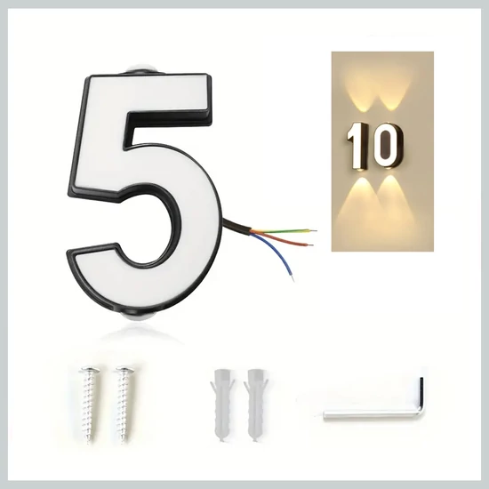 Vízálló világító házszám 