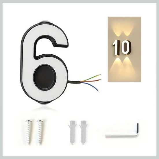 Vízálló világító házszám 