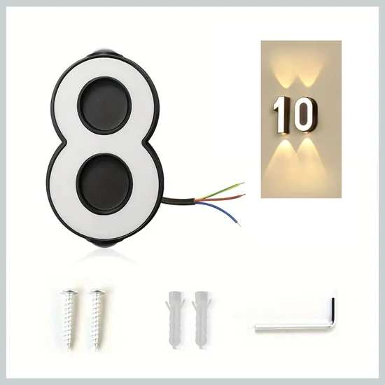 Vízálló világító házszám 