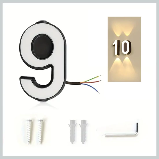 Vízálló világító házszám 