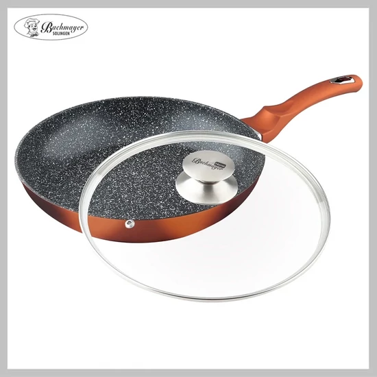 Bachmayer márvány bevonatú serpenyő 30 cm cooper üveg fedővel BM-7753-30