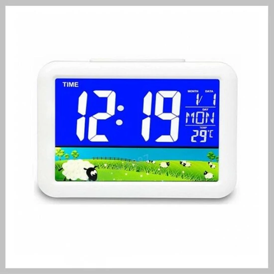 7002WJ Fehér LCD kijelzős ébresztőóra  6186498