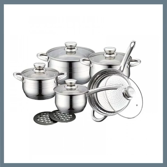 Bachmayer 12 részes rozsdamentes acél edénykészlet BM-1210