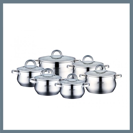 Bachmayer 12 darabos rozsdamentes acél edénykészlet BM-1216