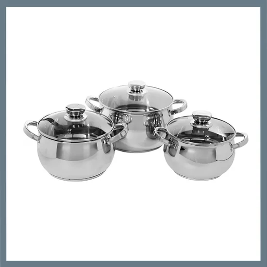 Bachmayer 6 részes rozsdamentes acél lábas szett BM-3003