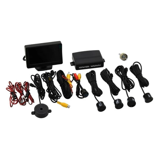 Parkolássegítő rendszer – 4 érzékelős + tolatókamera szett 33604