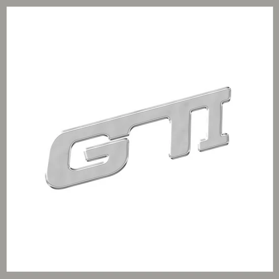 GTI Krómozott Autóembléma – Öntapadós, Ezüst színű 35217