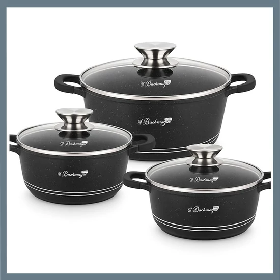 Bachmayer 6 részes edénykészlet, fekete BM-7772