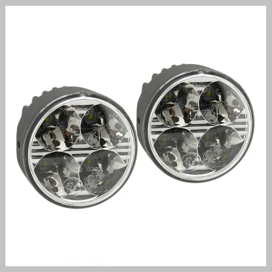 Nappali menetfény 4 HIGH POWER LED – 12/24 V, kerek kivitel (70 mm), 2 db 33551