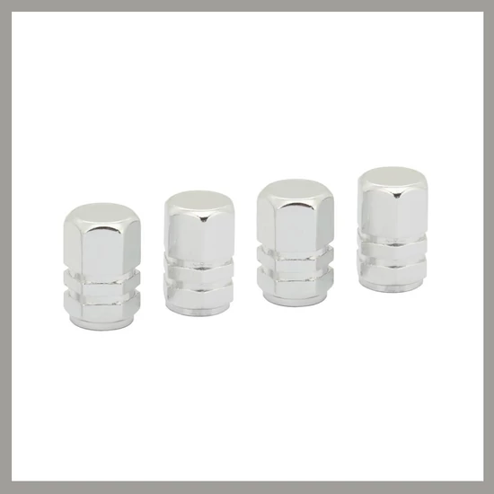 Dekoratív Szelepvédő Sapka – Ezüst, 4 darabos szett 32330