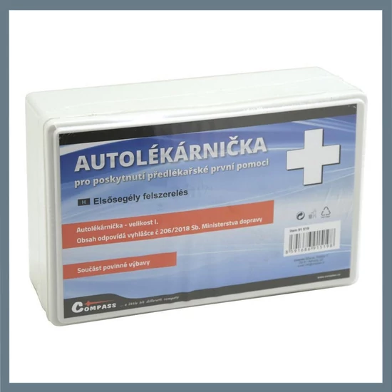 Műanyag elsősegélydoboz – I. méret, 206/2018. (MK) rendelet szerint 91519