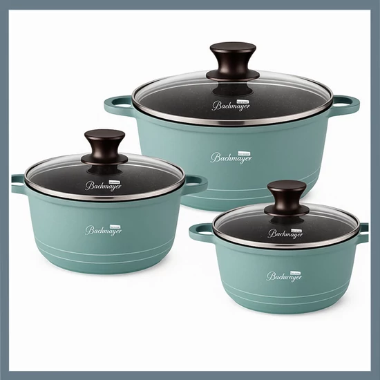 Bachmayer 6 részes zöld edénykészlet BM-7896