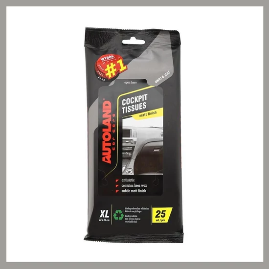 Autoland műszerfal törlőkendő – matt hatású, 25 db XL 00816