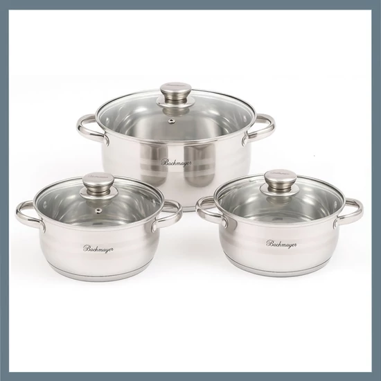 Bachmayer 6 részes rozsdamentes acél edénykészlet BM-3011