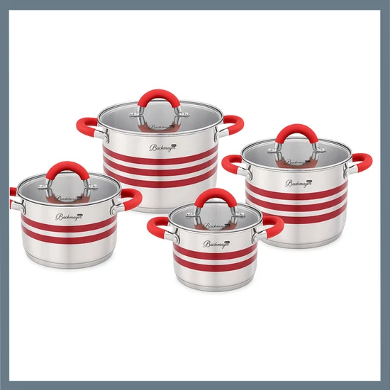 Bachmayer 8 részes rozsdamentes acél edénykészlet BM-4010